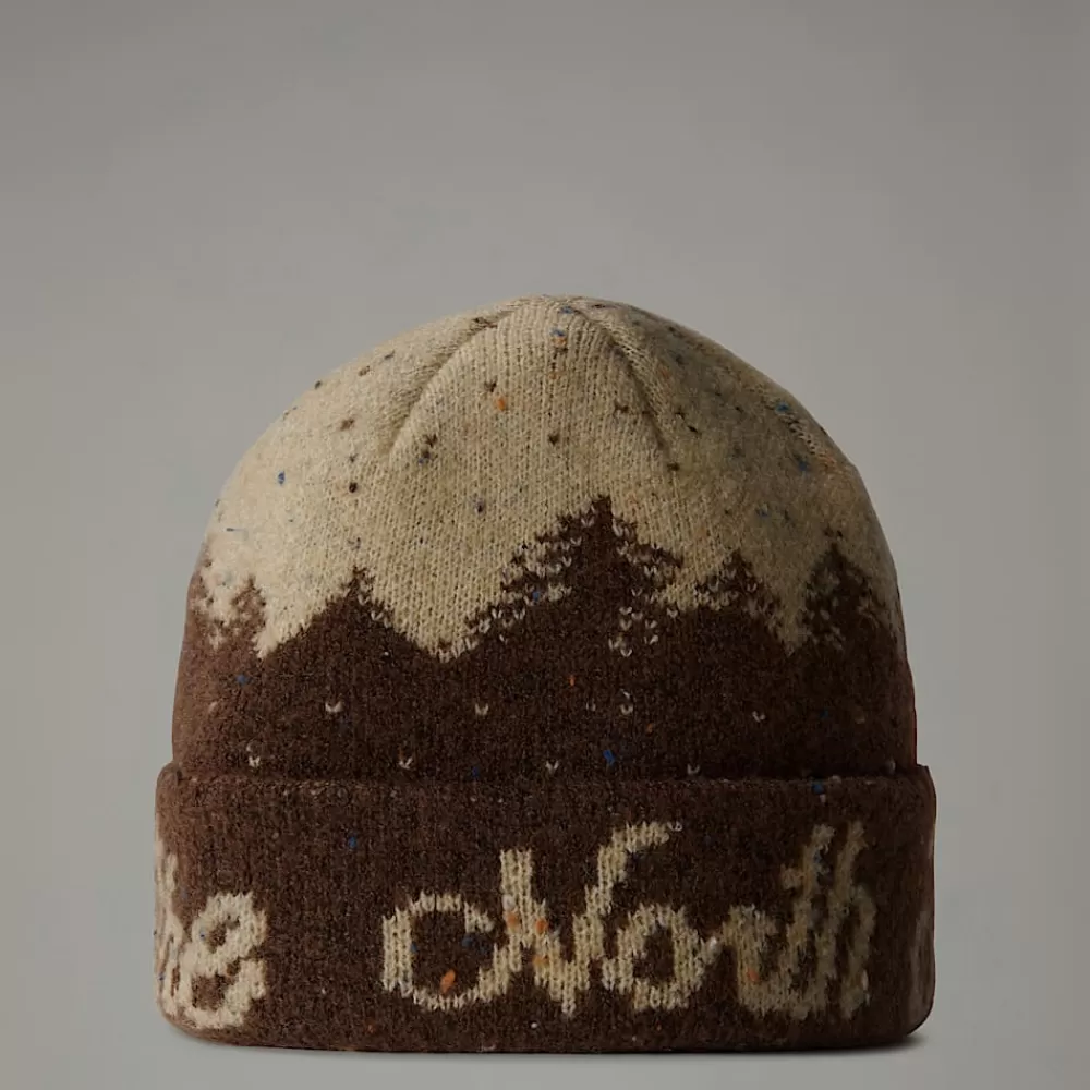 Clearance The North Face Czapka Beanie Cabin Mountainscape Smokey Brown-Gravel