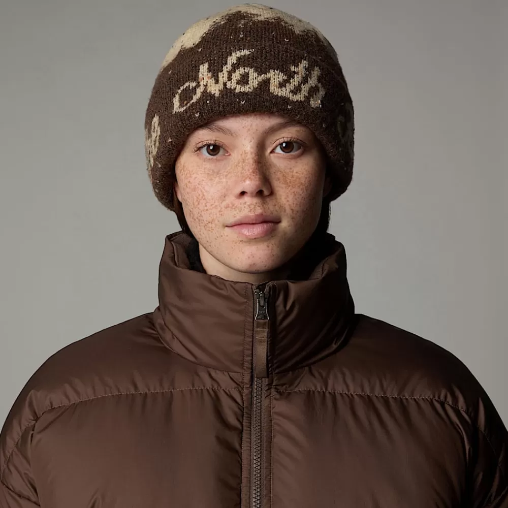 Clearance The North Face Czapka Beanie Cabin Mountainscape Smokey Brown-Gravel