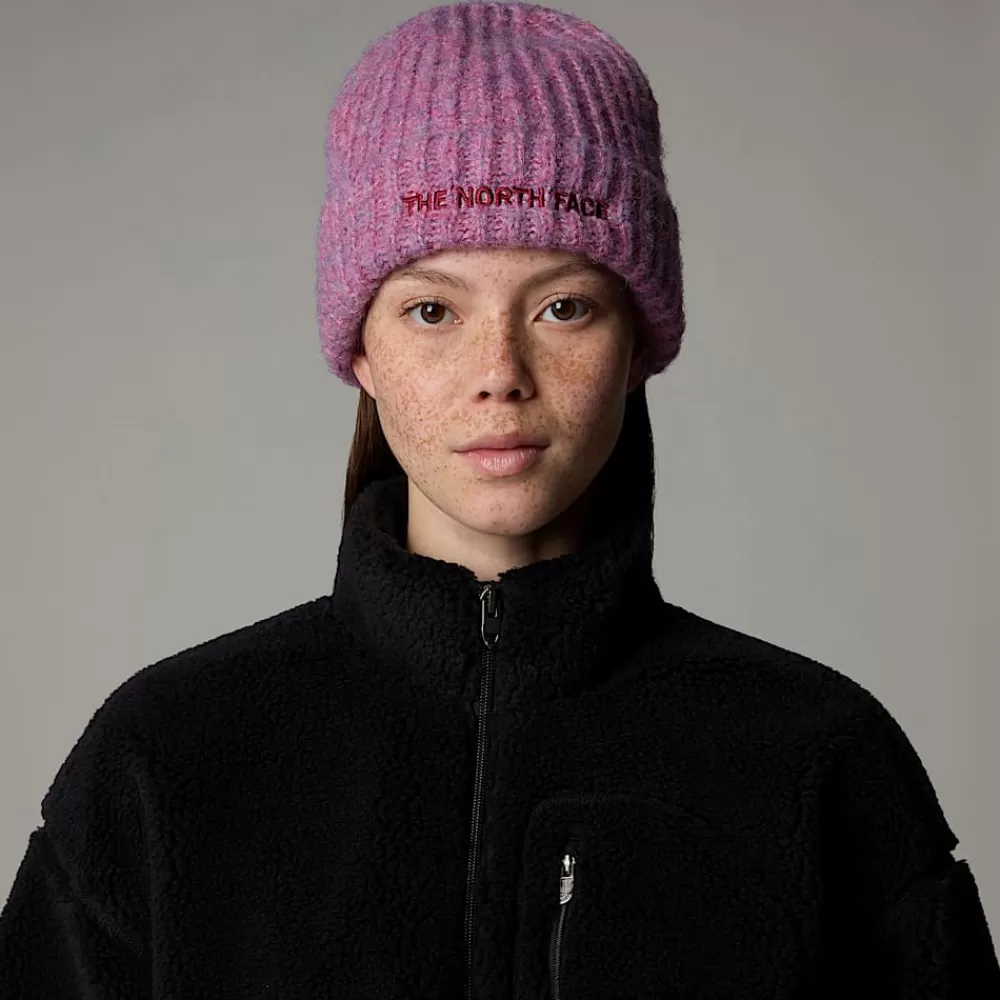 Cheap The North Face Czapka Beanie Fohair Cabin Midnight Mauve-Dragonfruit-Beetroot