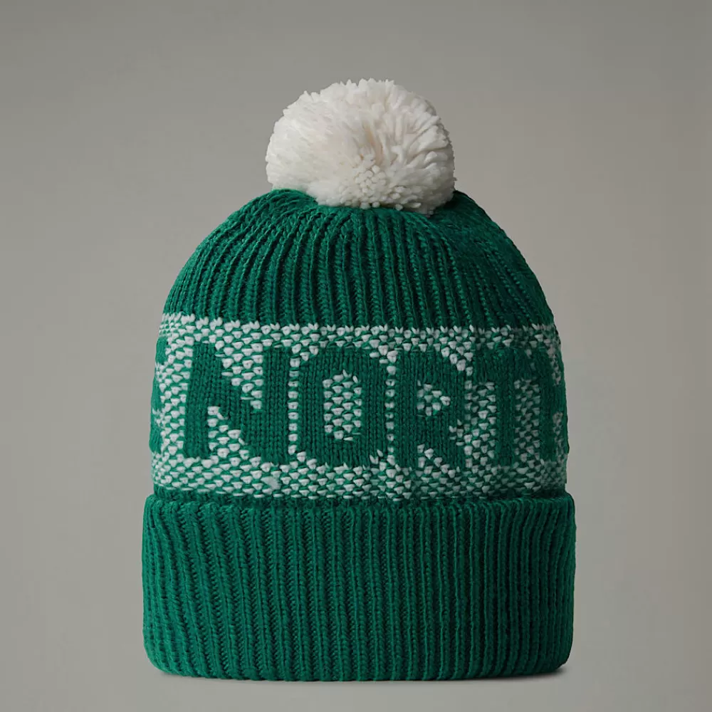 Sale The North Face Czapka Beanie Retro Cabin Evergreen-White Dune