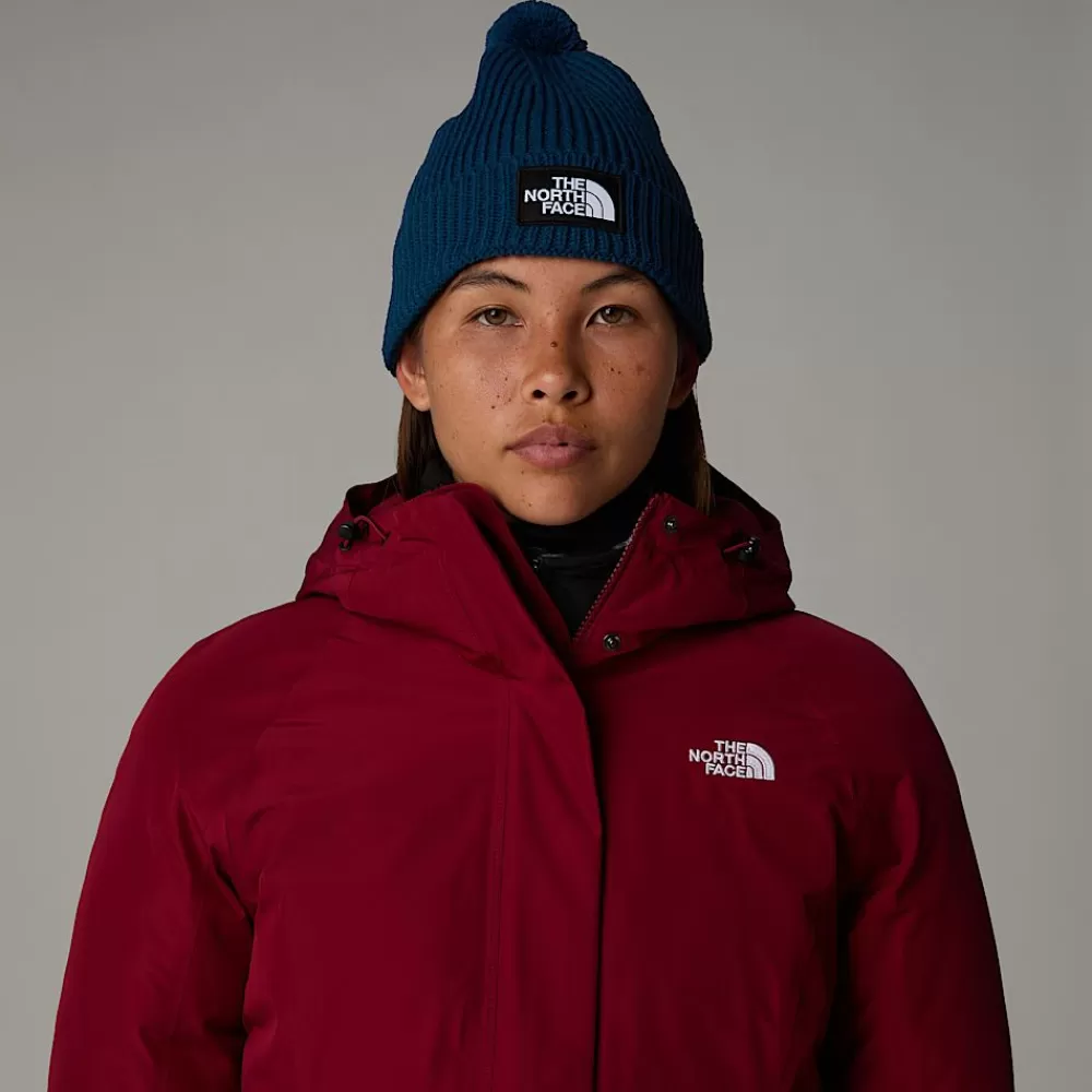 Outlet The North Face Czapka Beanie Z Pomponem I Prostokątnym Logo TNF Midnight Petrol