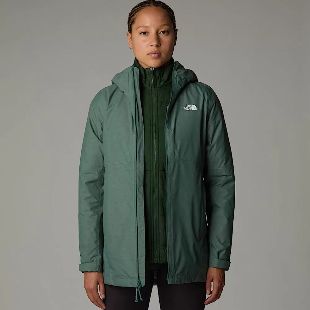 Best The North Face Damska Kurtka Hikesteller Triclimate Dark Sage White Heather-Pine Needle-NPF