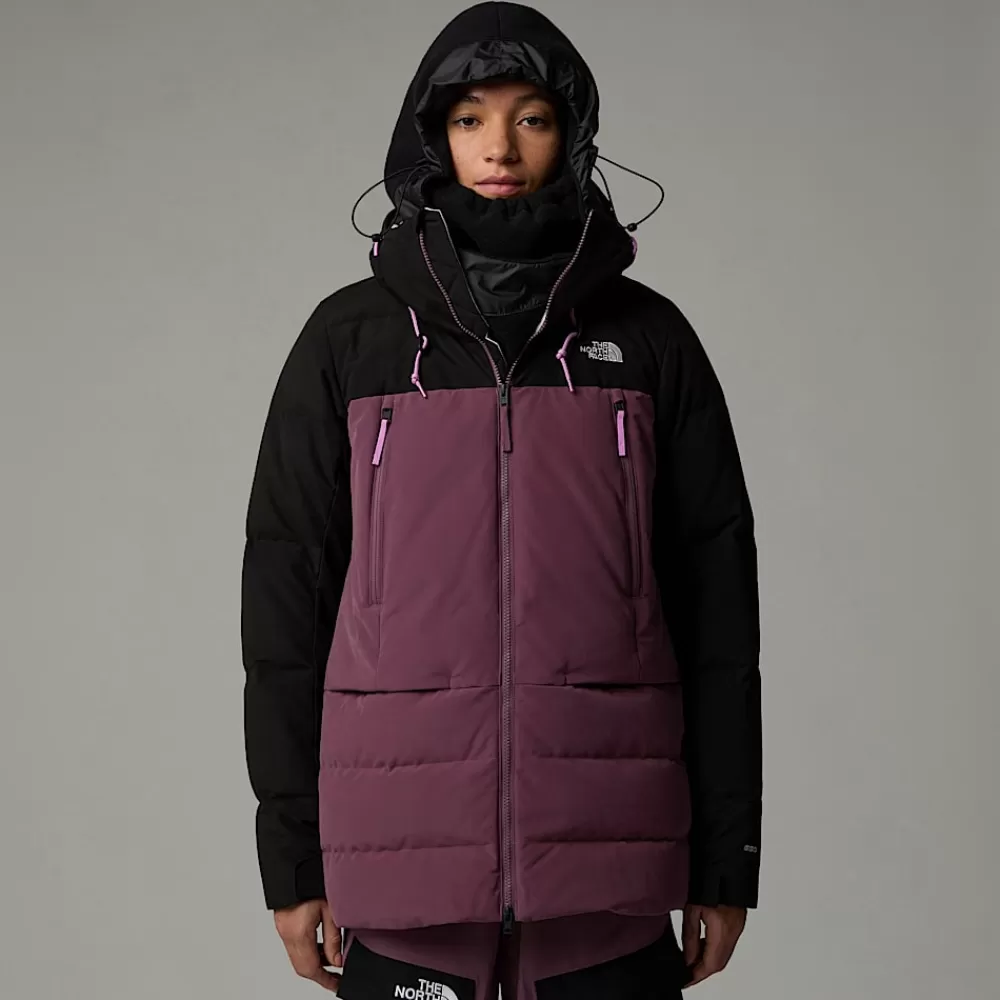 Clearance The North Face Damska Kurtka Puchowa Pallie Midnight Mauve-TNF Black-White Dune