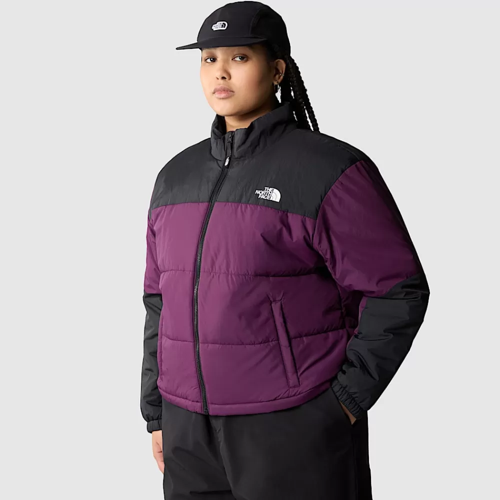 Discount The North Face Damska Kurtka Puffer Gosei Plus Size Black Currant Purple