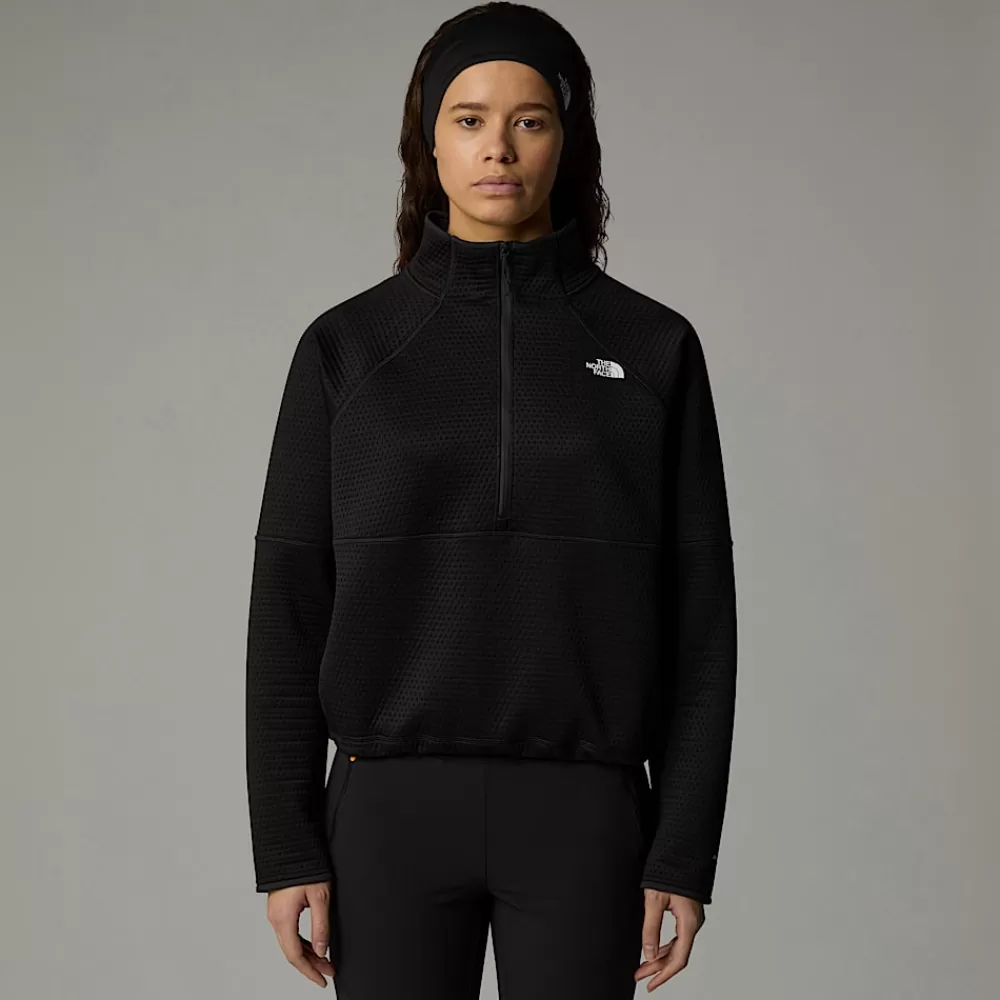 Sale The North Face Damska Kurtka Termiczna Z Zamkiem O Długości 1/4 Vertical TNF Black