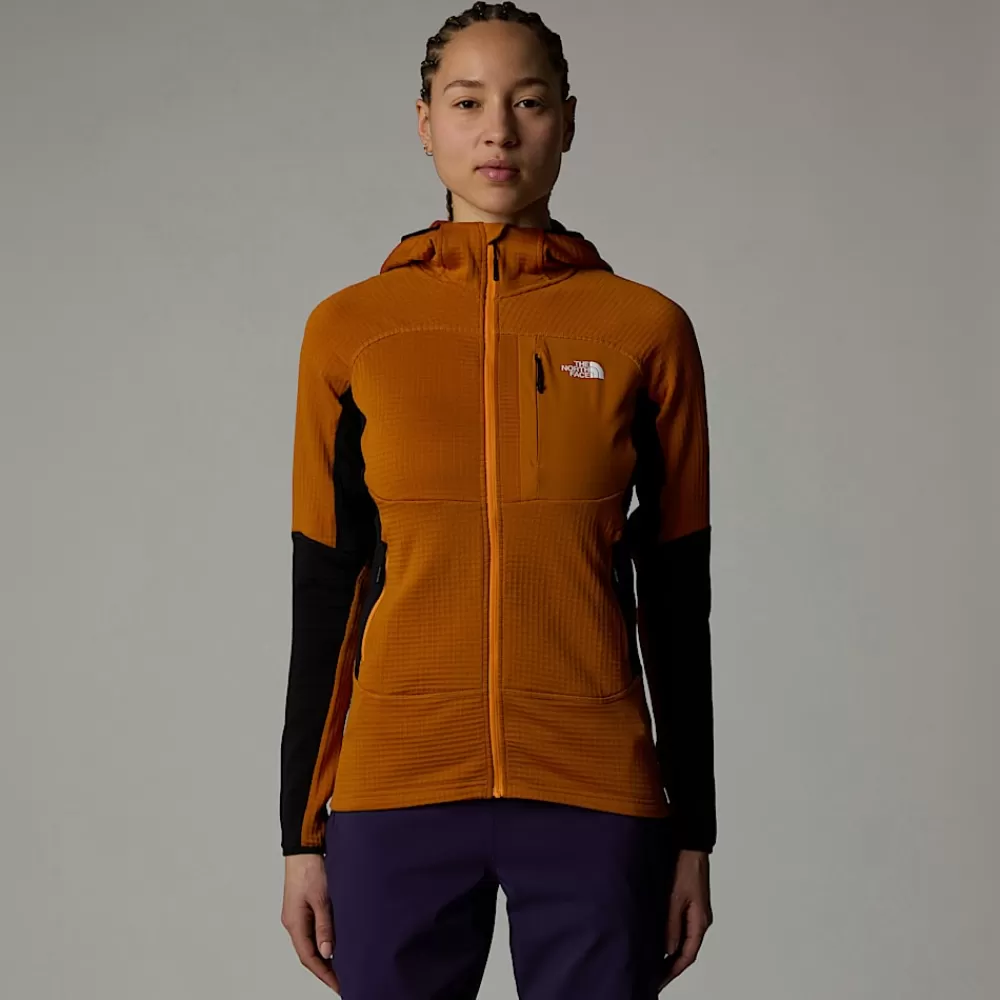 Outlet The North Face Damska Kurtka Z Kapturem Stormgap Power Grid™ Iron Citrus-TNF Black