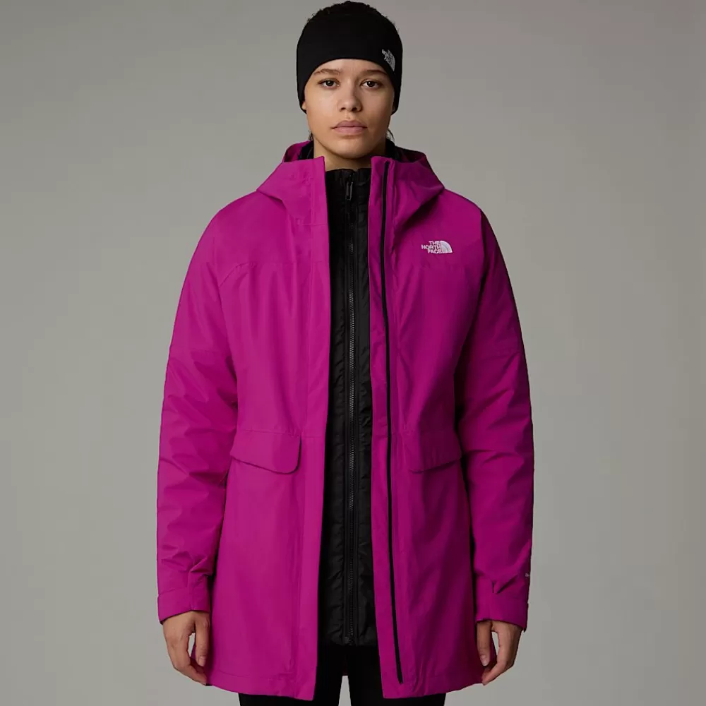 Cheap The North Face Damska Parka 3 W 1 DryVent™ Mono Triclimate Deep Mulberry-TNF Black