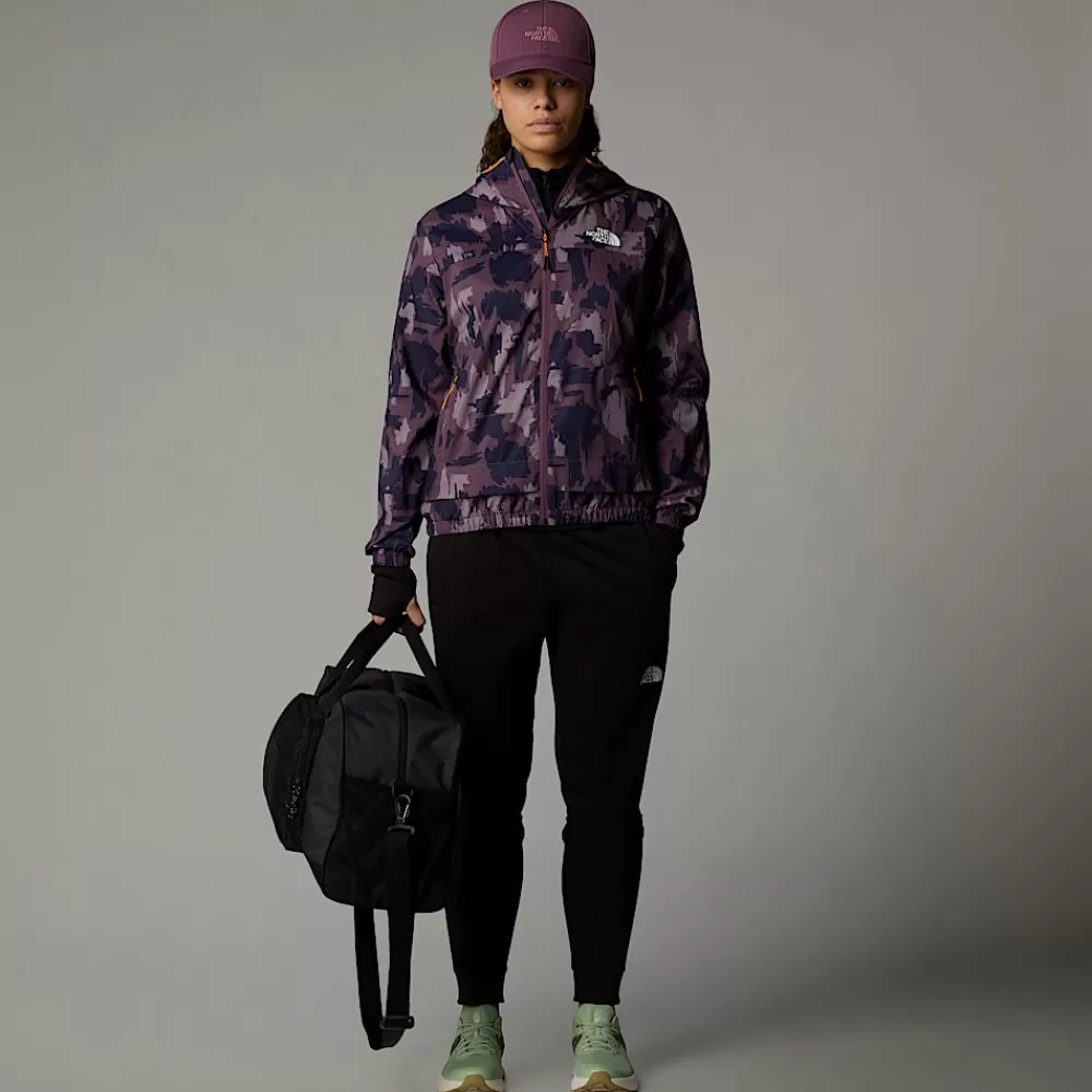 Best Sale The North Face Damska Wiatroodporna Kurtka Dresowa Z Nadrukiem Mountain Athletics Midnight Mauve Painted Mountains Print