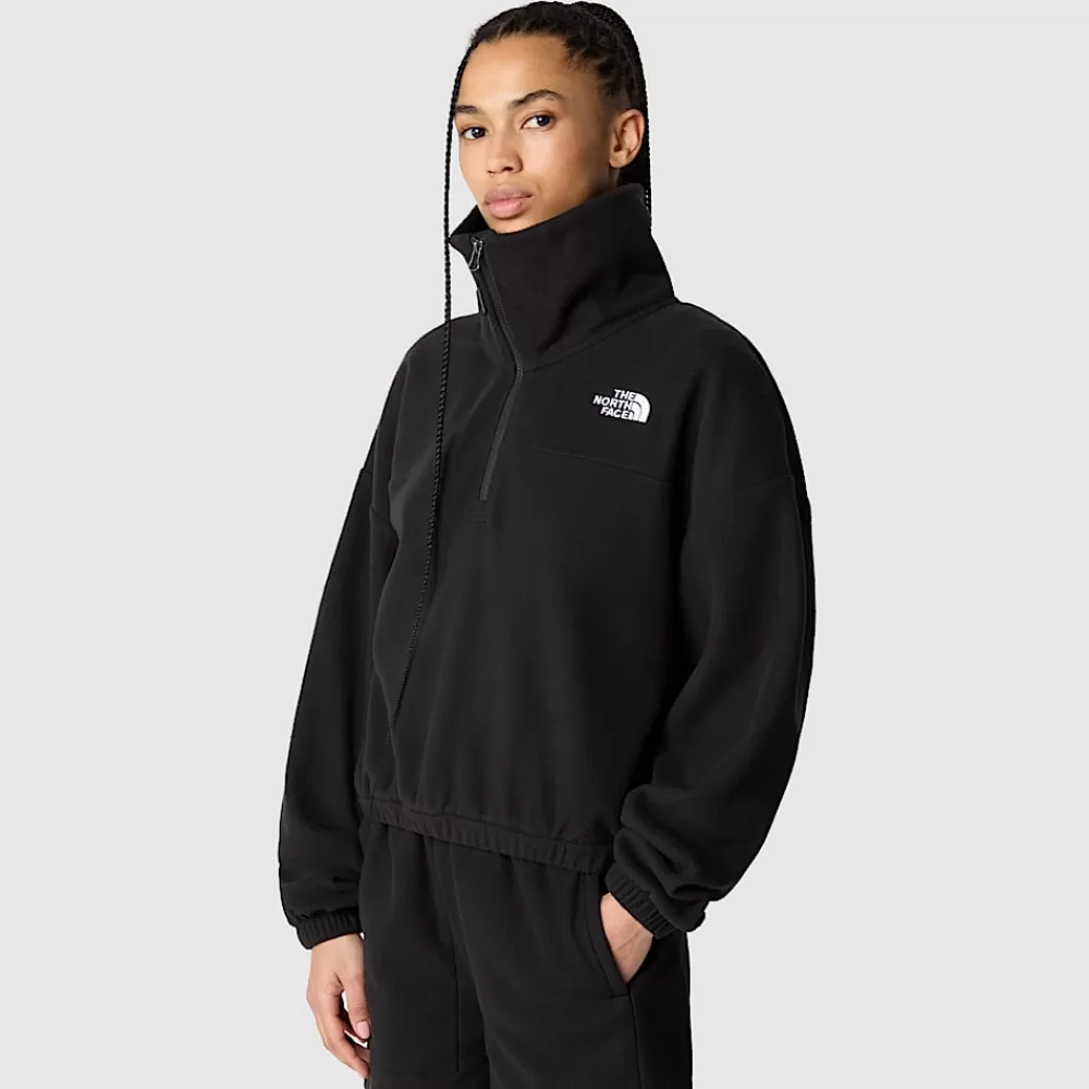 Cheap The North Face Damski Polar Z Zamkiem Błyskawicznym O Długości 1/4 Glacier TNF Black