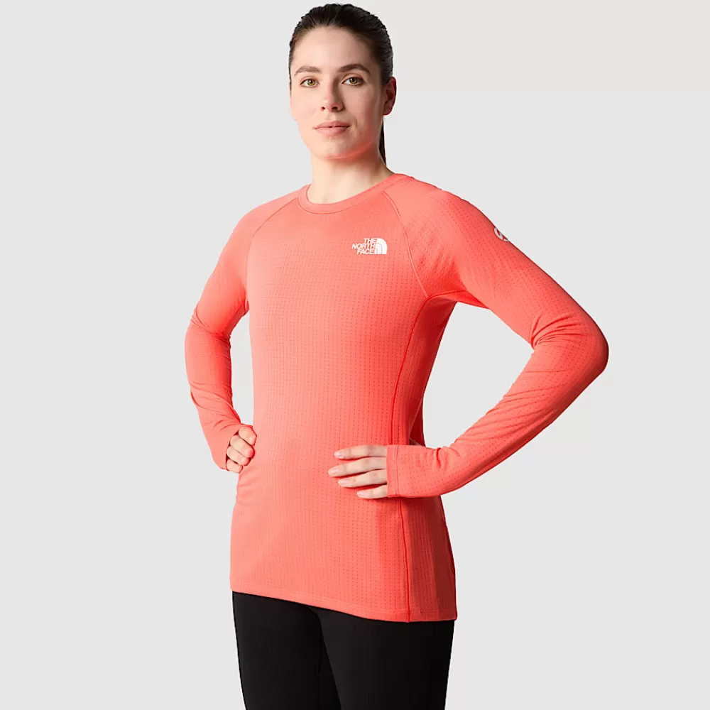 New The North Face Damski Top Z Długim Rękawem Summit Pro 120 Radiant Orange