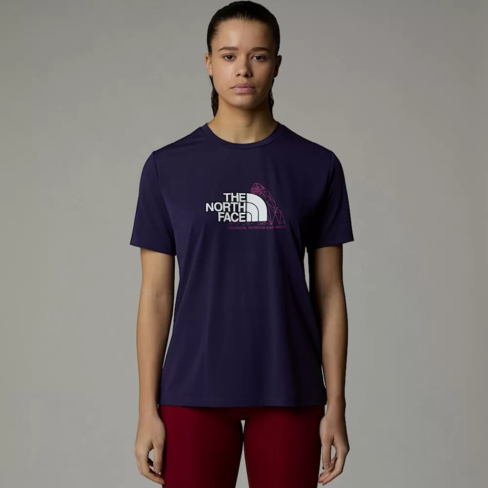 Cheap The North Face Damski T-shirt Foundation Mountain Eternal Purple