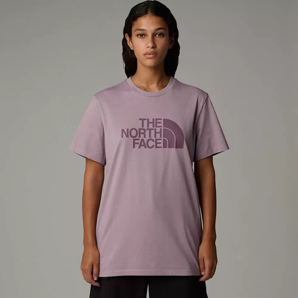 Sale The North Face Damski T-shirt O Luźnym Kroju Easy Purple Chalk-Midnight Mauve