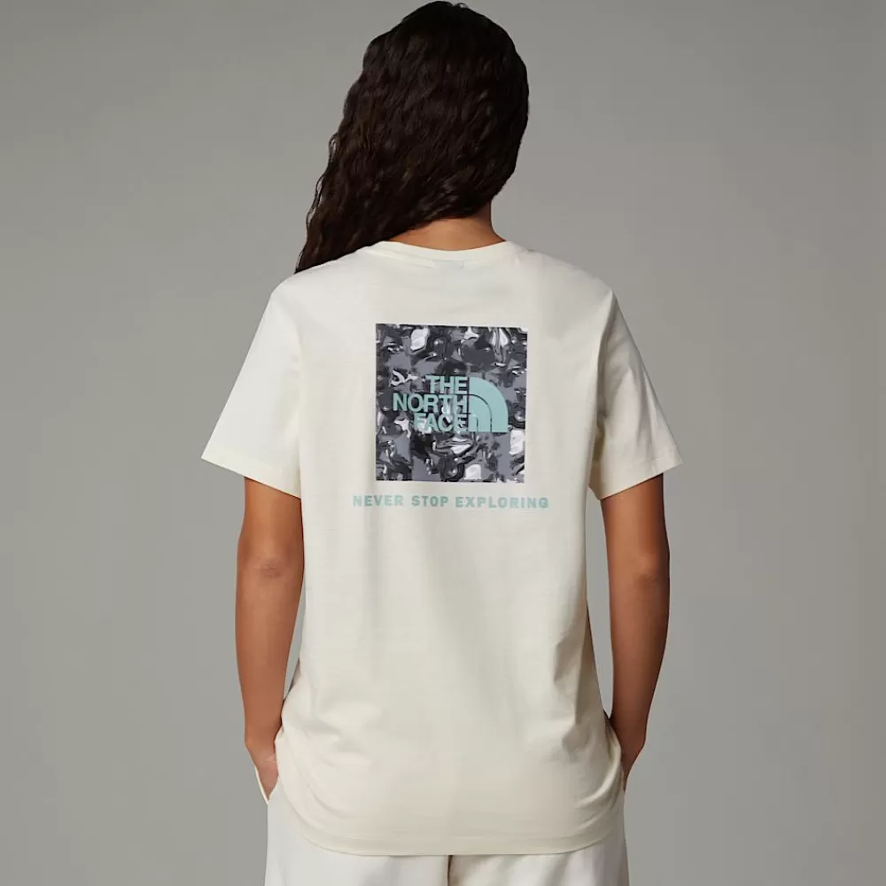 Shop The North Face Damski T-shirt O Luźnym Kroju Z Grafiką Redbox White Dune-TNF Black Liquid Print