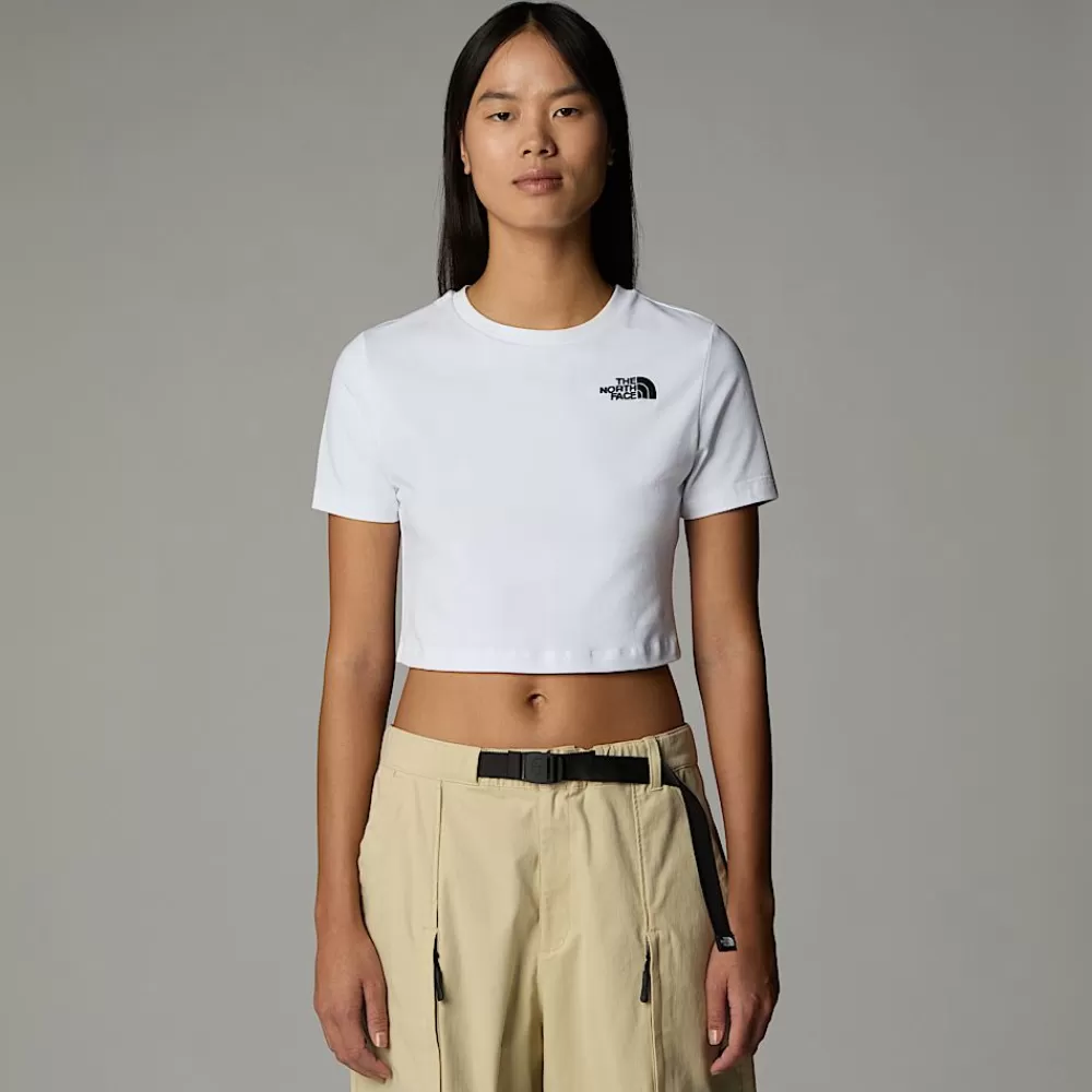 Cheap The North Face Damski T-shirt O Skróconym Kroju TNF White