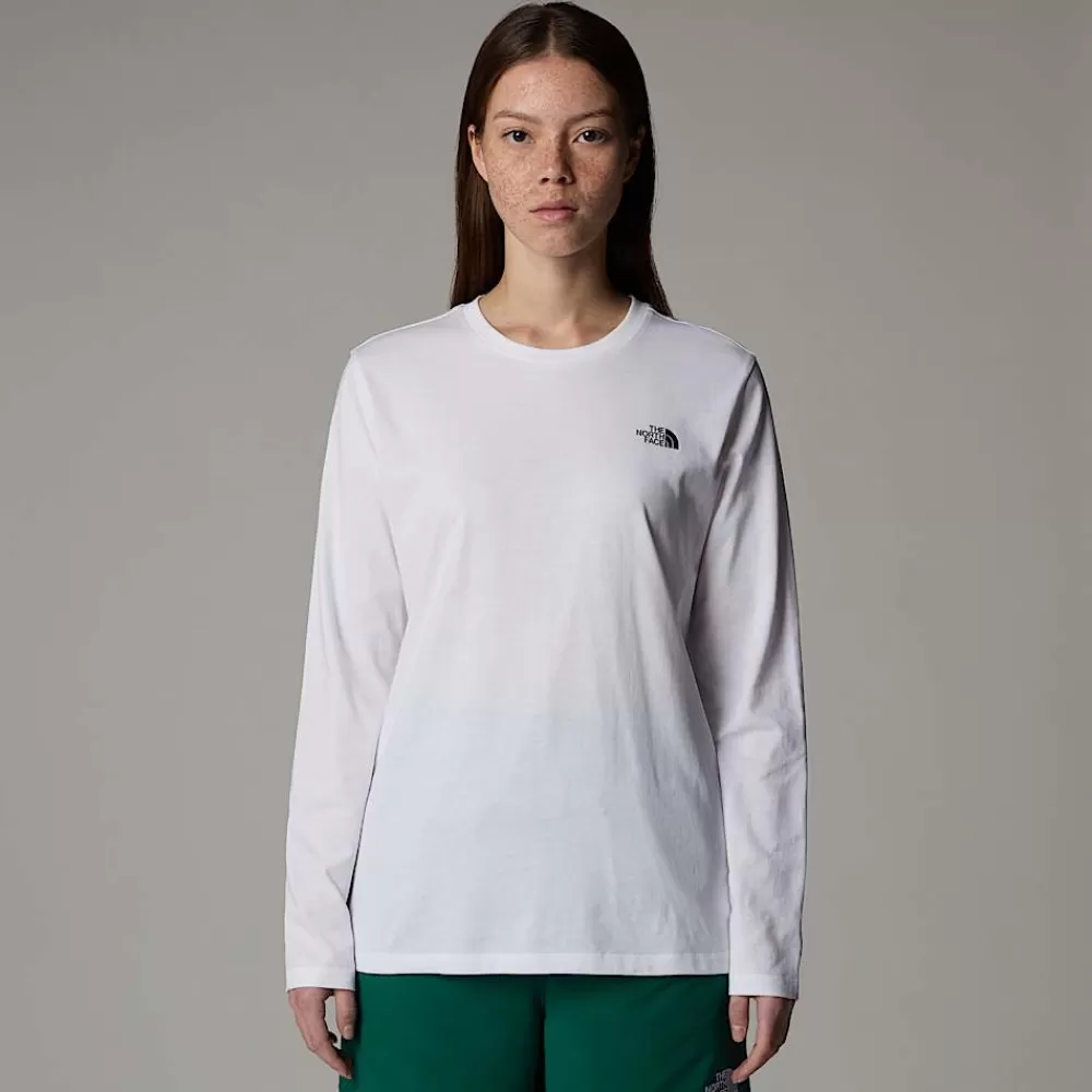 Online The North Face Damski T-shirt Z Długim Rękawem Simple Dome TNF White