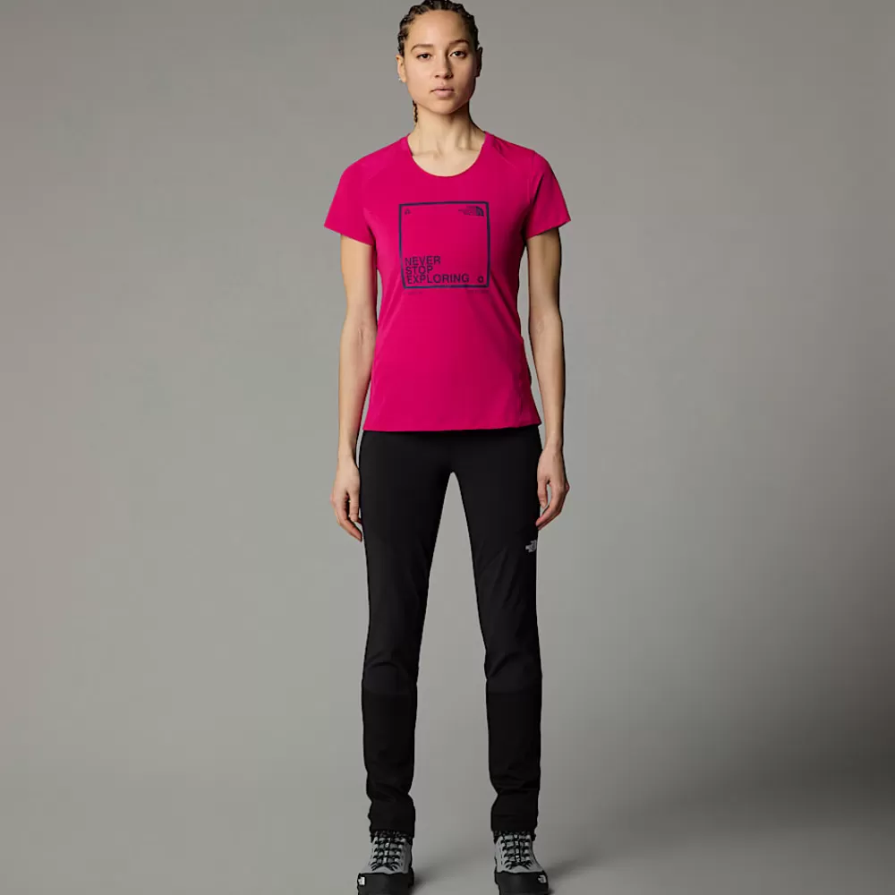 Clearance The North Face Damski T-shirt Z Grafiką Lightning Pink Primrose