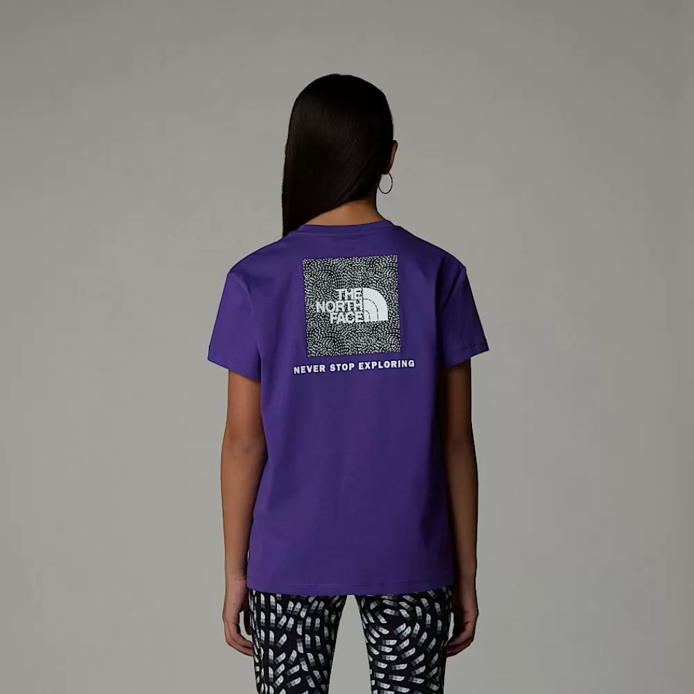 Flash Sale The North Face Dziewczęcy T-shirt O Luźnym Kroju Redbox Peak Purple