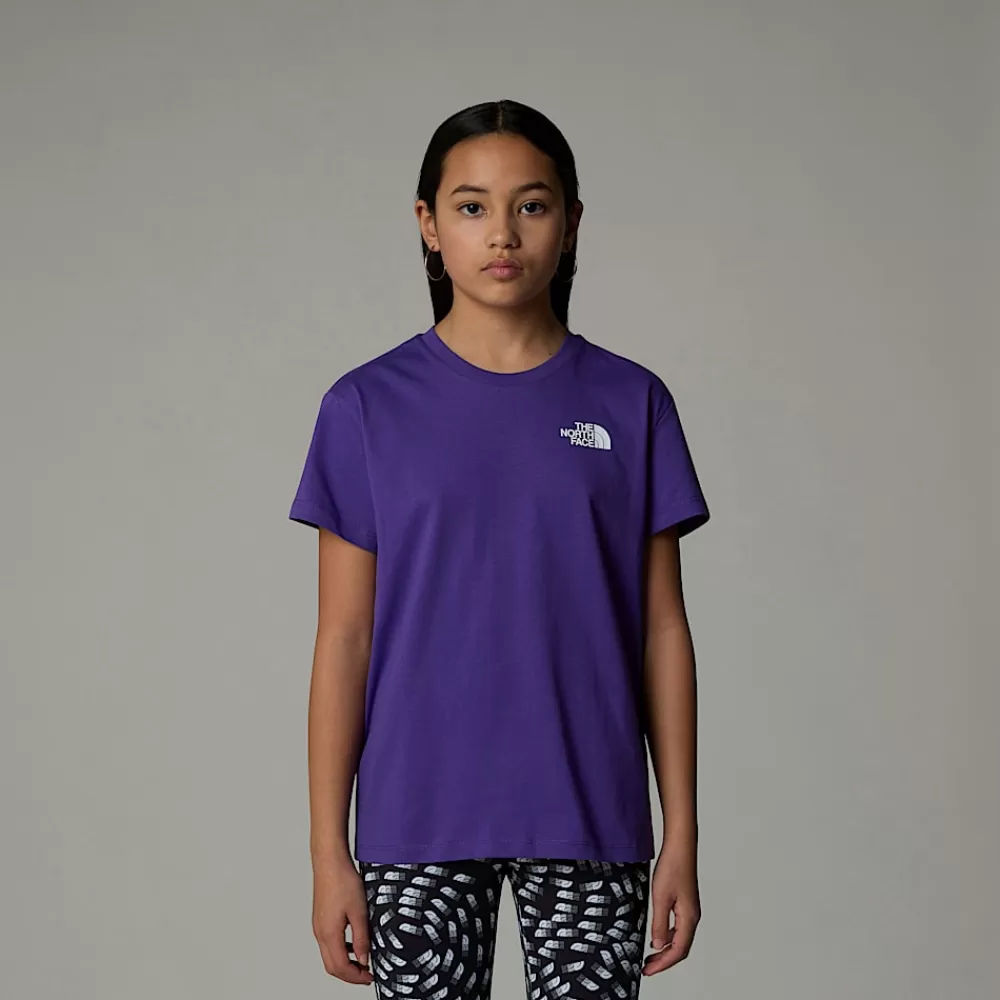 Flash Sale The North Face Dziewczęcy T-shirt O Luźnym Kroju Redbox Peak Purple