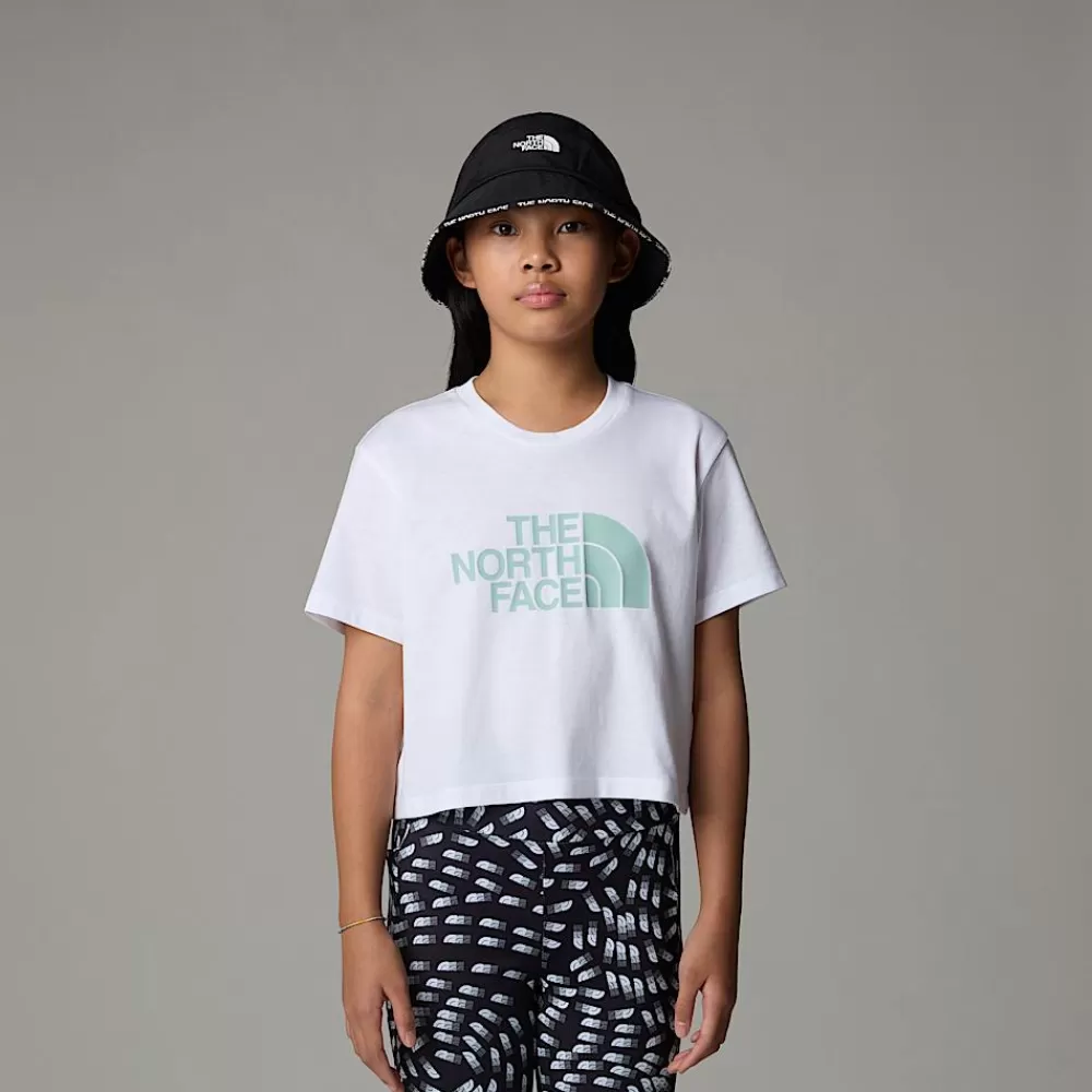 Online The North Face Dziewczęcy T-shirt O Skróconym Kroju Easy TNF White