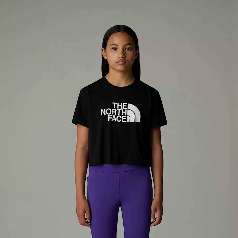 Discount The North Face Dziewczęcy T-shirt O Skróconym Kroju Easy TNF Black