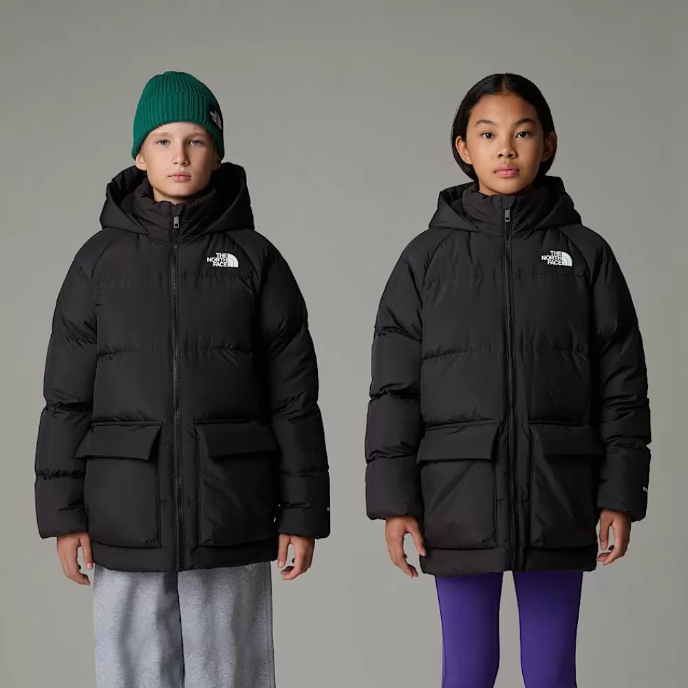 Online The North Face Młodzieżowa Krótka Parka Puchowa Z Polarową Podszewką North TNF Black