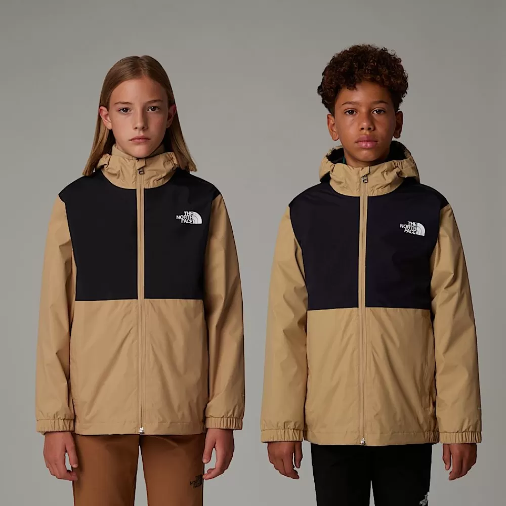 Outlet The North Face Młodzieżowa Kurtka Przeciwdeszczowa Zip-In Khaki Stone