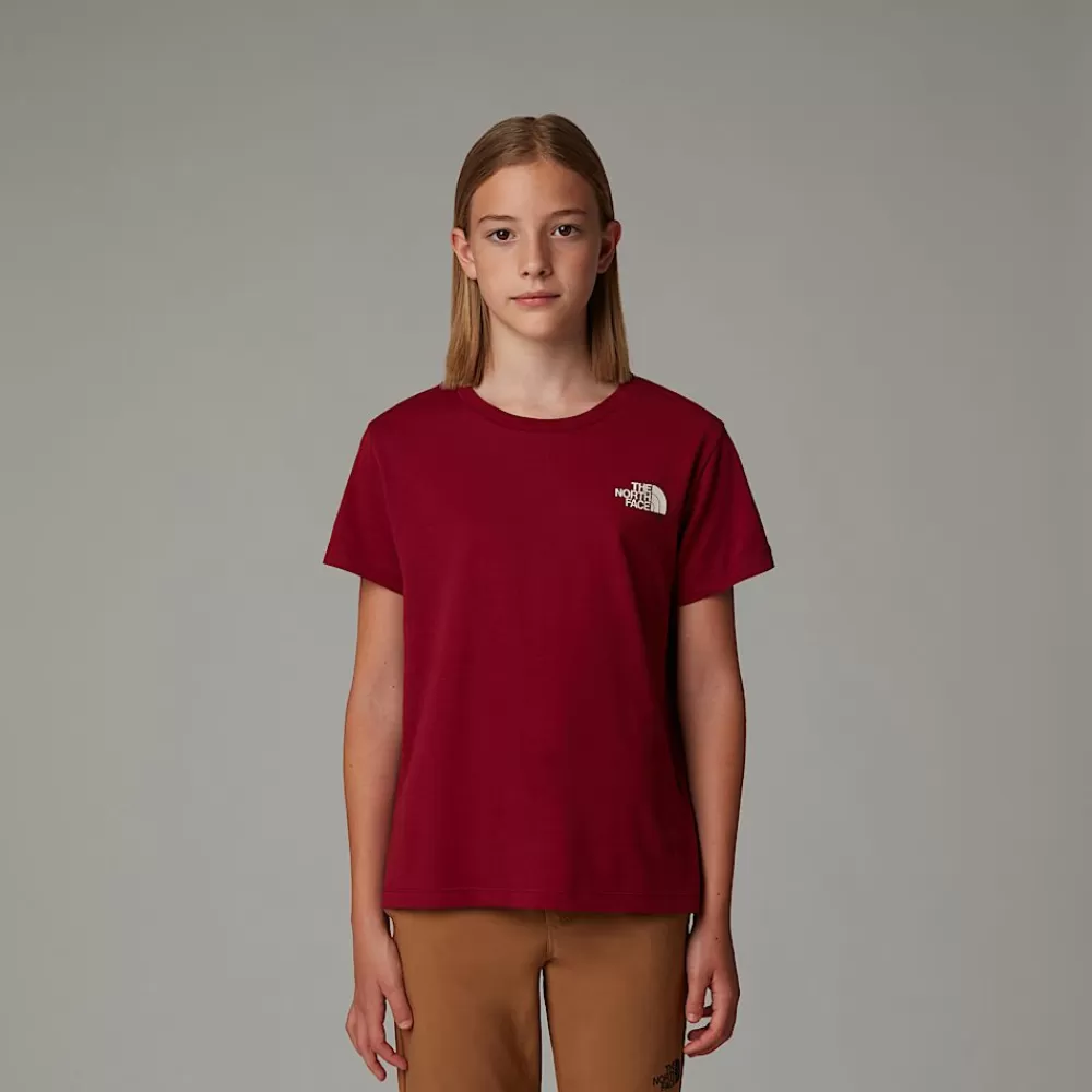 Best The North Face Młodzieżowy T-shirt France Redbox Beetroot-White Dune