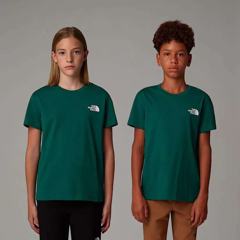 Shop The North Face Młodzieżowy T-shirt Simple Dome Evergreen