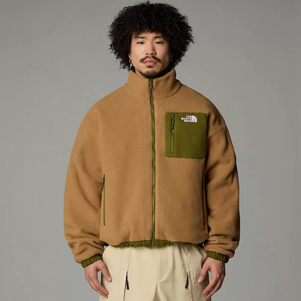 Clearance The North Face Męska Dwustronna Kurtka Polarowa Yumiori Forest Olive-Utility Brown