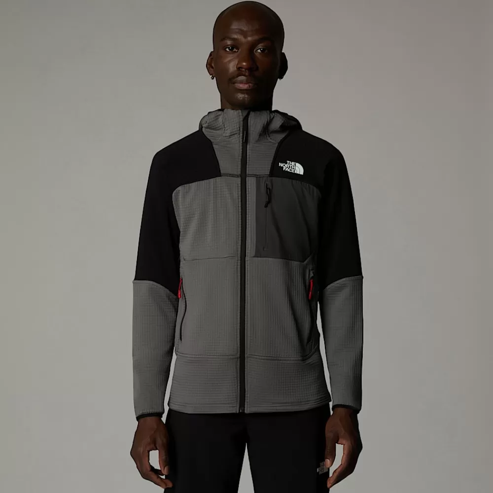 New The North Face Męska Kurtka Z Kapturem Stormgap Power Grid™ Smoked Pearl-TNF Black