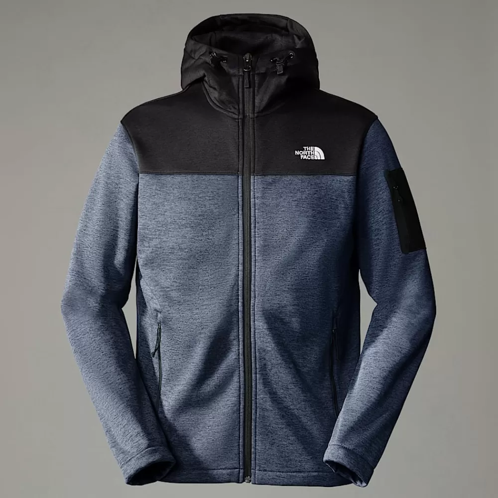 Clearance The North Face Męski Polar Z Kapturem Tech Emilio SHADY BLUE DARK HEATHER/TNF BLACK HEATHER