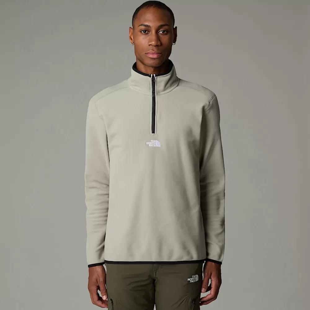 New The North Face Męski Polar Z Zamkiem Błyskawicznym O Długości 1/4 Glacier Clay Grey