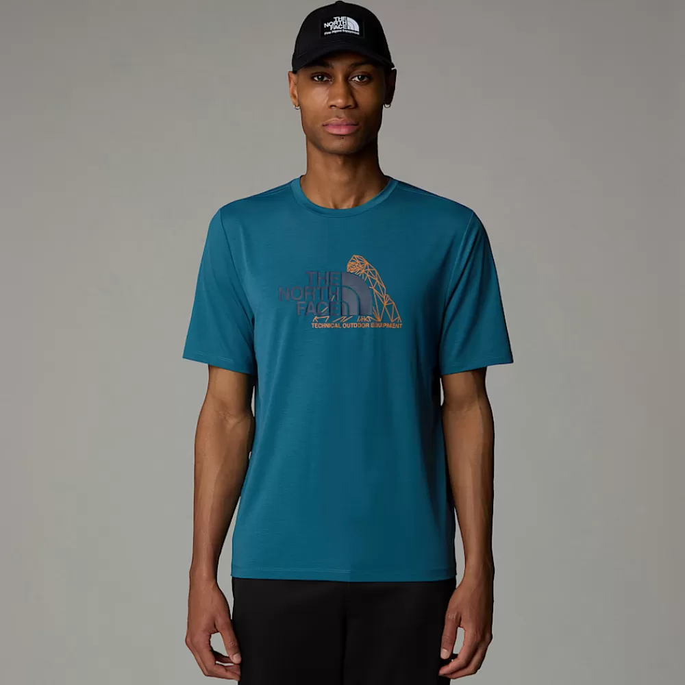 Hot The North Face Męski T-shirt Foundation Mountain MALLARD BLUE