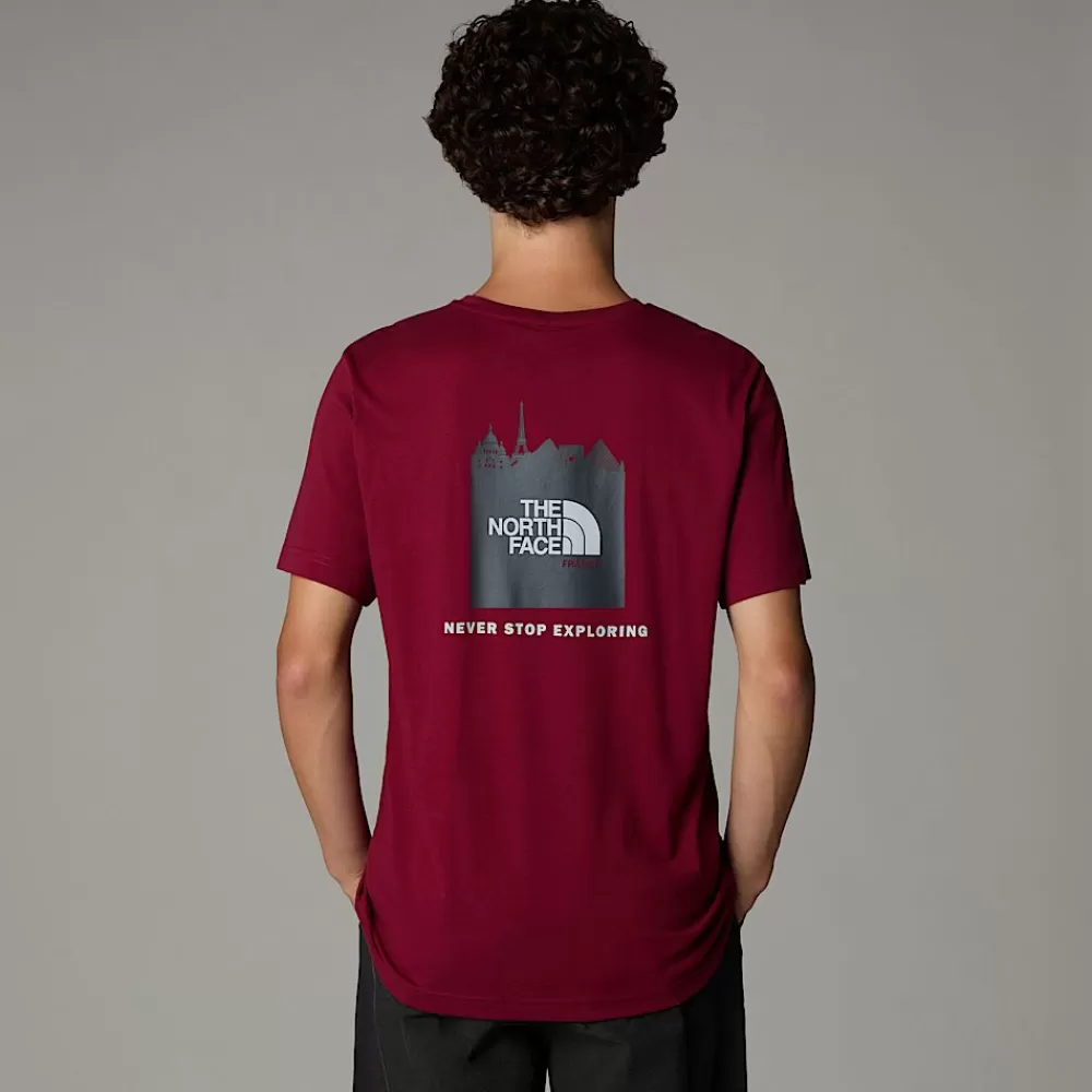 Flash Sale The North Face Męski T-shirt France Redbox Beetroot - Anthracite Grey - White Dune