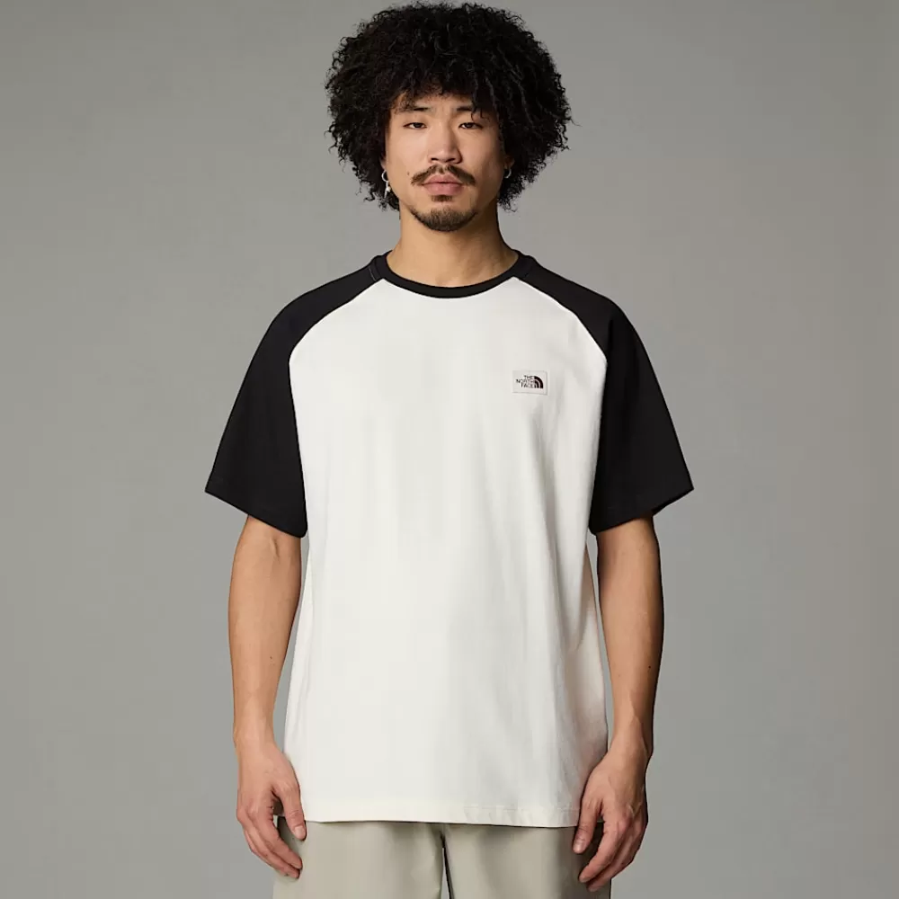 Cheap The North Face Męski T-shirt Heritage White Dune-TNF Black