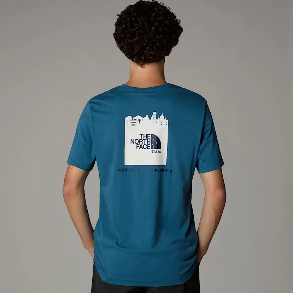 Store The North Face Męski T-shirt Italy Redbox Mallard Blue - White Dune - Eagle Blue