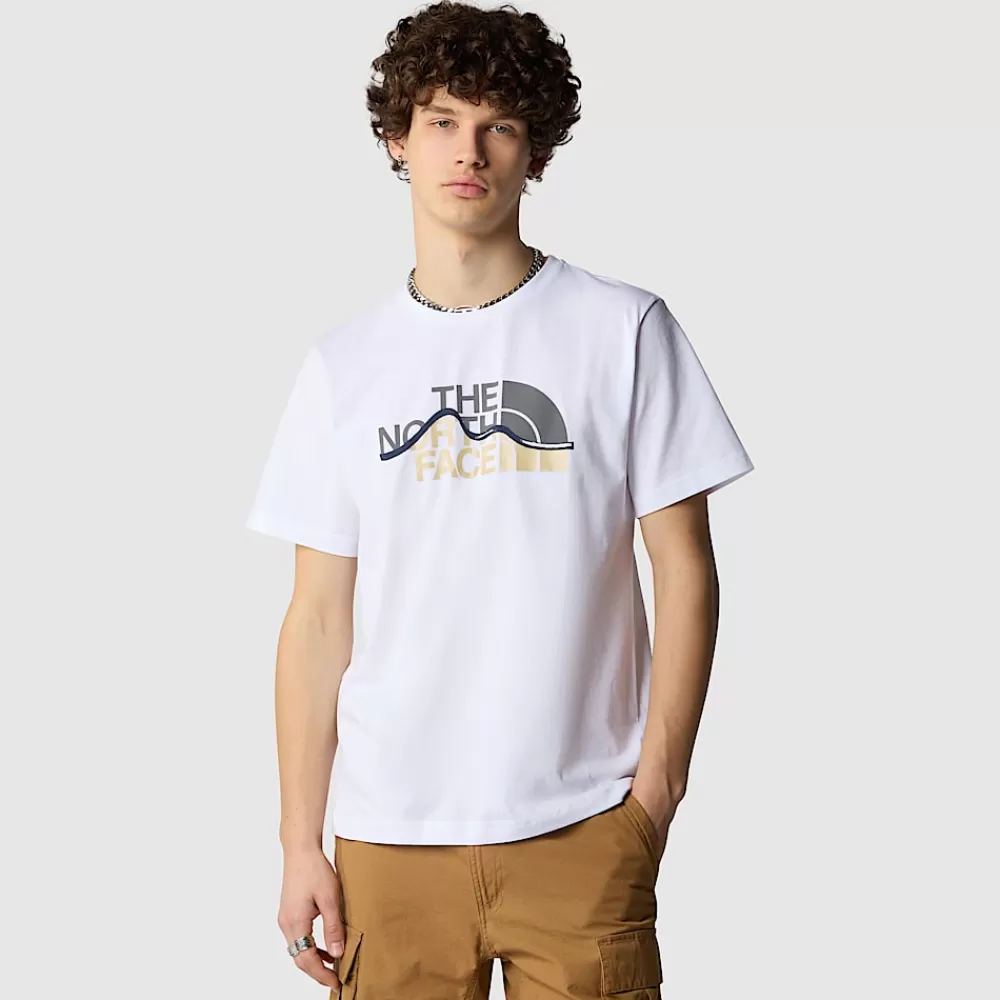 Cheap The North Face Męski T-shirt Mountain Line TNF White