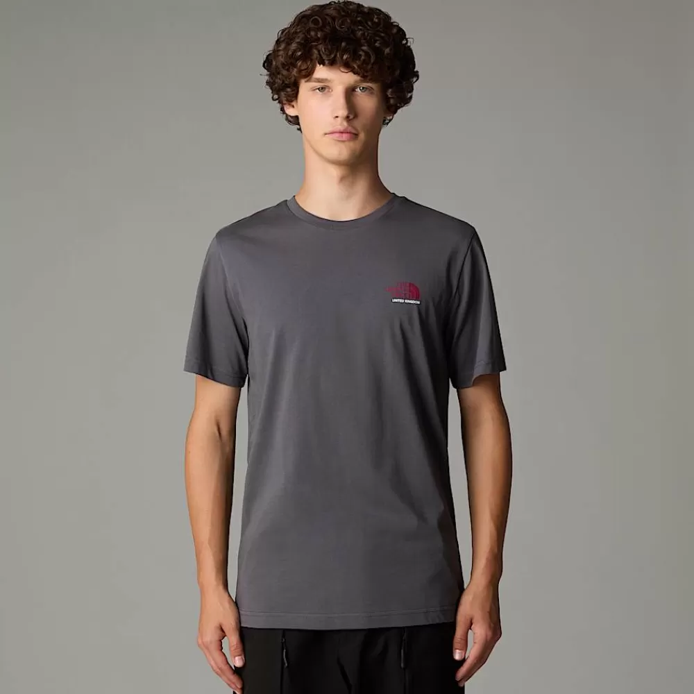 New The North Face Męski T-shirt UK Redbox Anthracite Grey - Beetroot - High Rise Grey