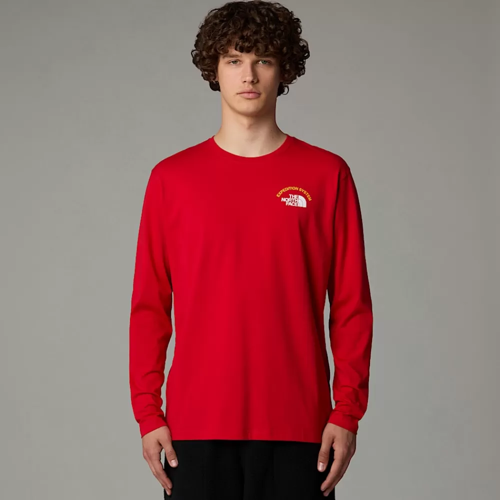 Clearance The North Face Męski T-shirt Z Długim Rękawem Anniversary TNF Red