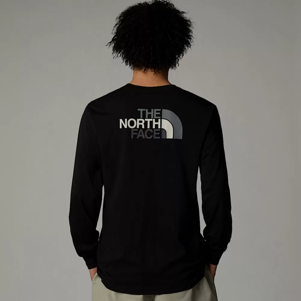 Store The North Face Męski T-shirt Z Długim Rękawem Easy TNF Black