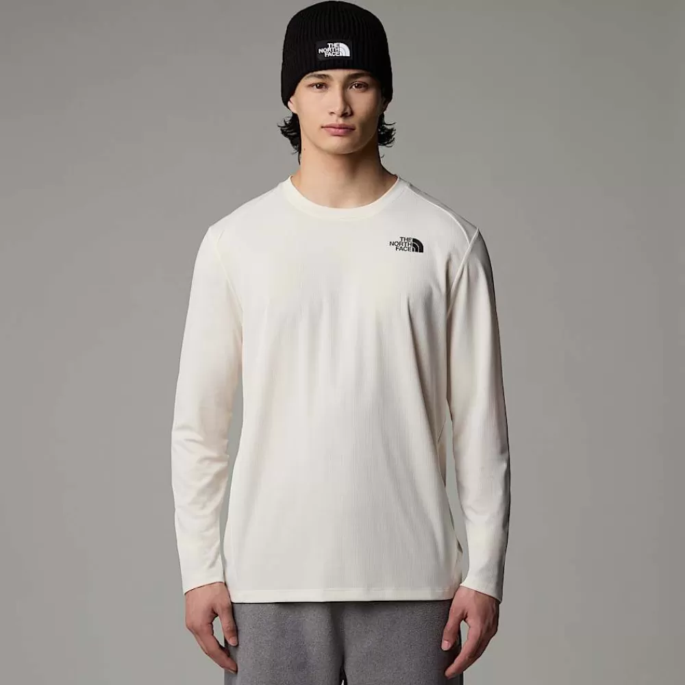 Hot The North Face Męski T-shirt Z Długim Rękawem Shadow White Dune