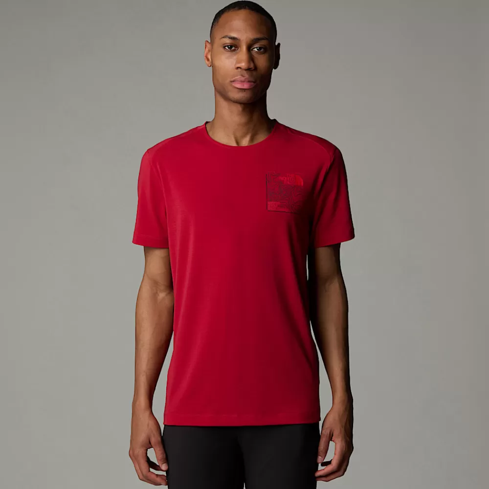 Shop The North Face Męski T-shirt Z Grafiką Lightning Garnet Red