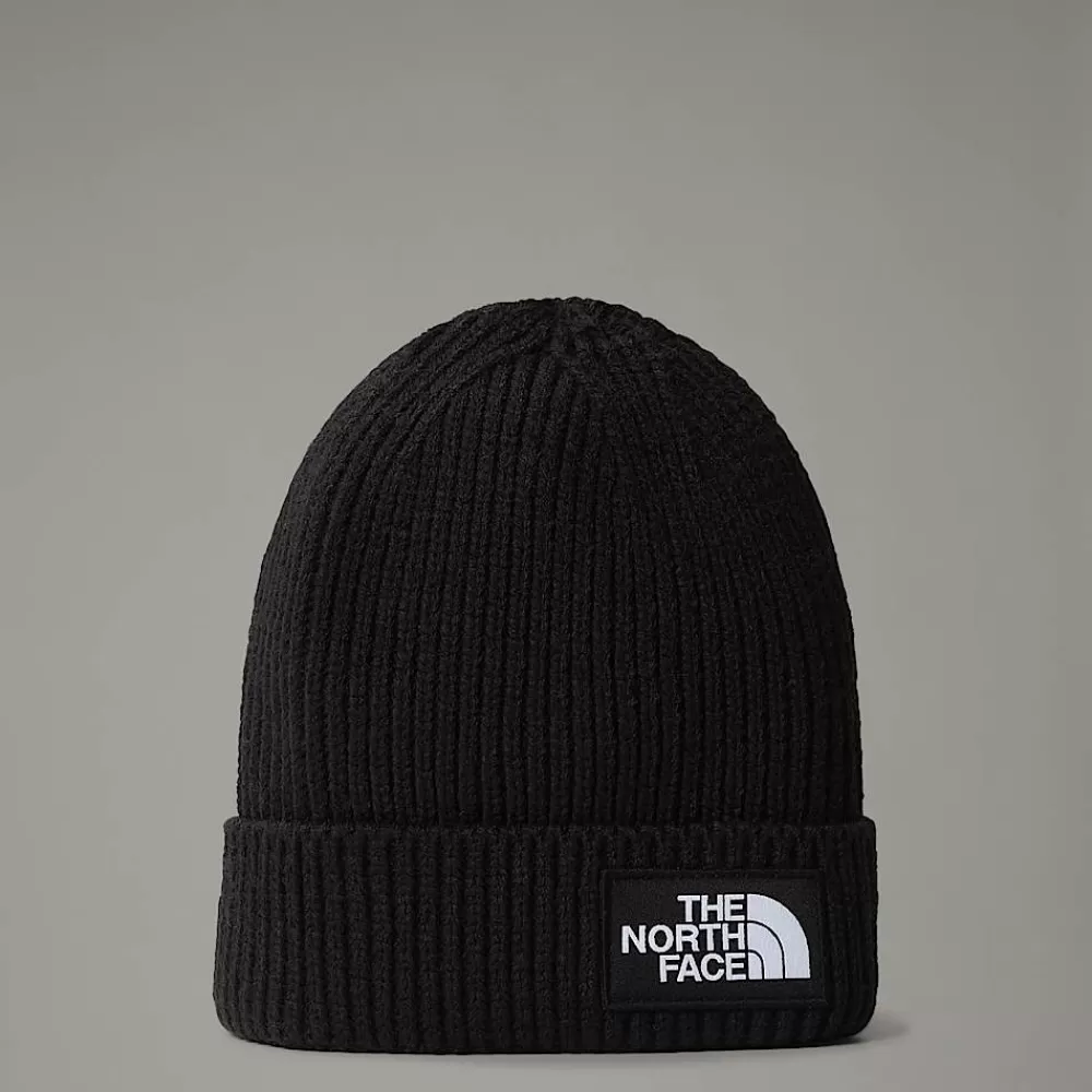 Hot The North Face Niemowlęca Czapka Beanie Z Prostokątnym Logo TNF Black